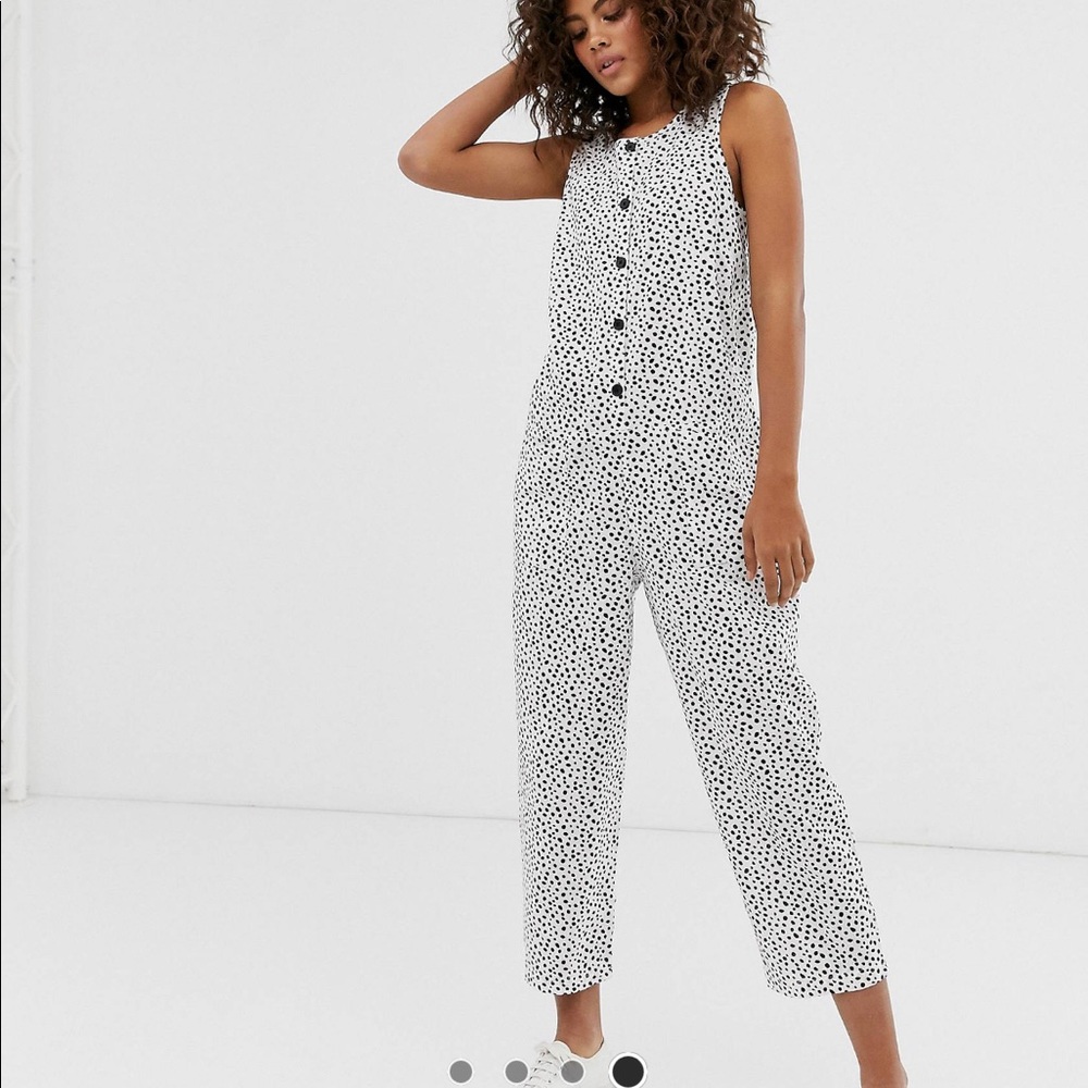 ASOS Tall sleeveless boilersuit in animal print.